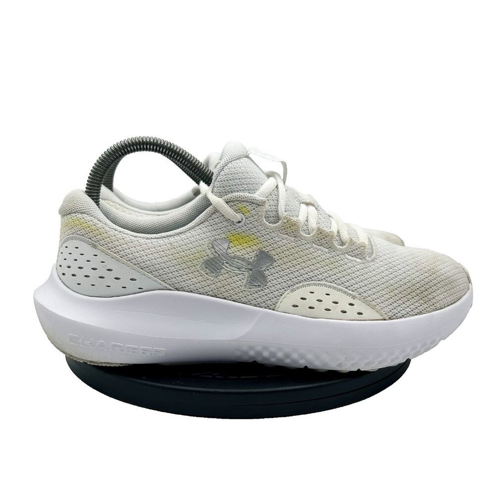 Under Armour Charged Surge 4 Mens Size 8.5 White Athletic Running Shoes Sneakers